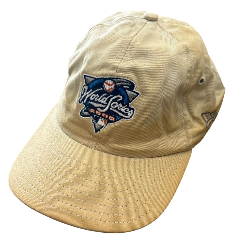 New Era VTG 2000 World Series Baseball Hat Mens Adjustable Tan Dad Cap USA Made